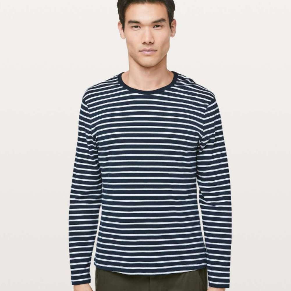 Lululemon 5 Year Basic Long Sleeve Yachtie Stripe True Navy White